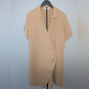 Nine West Tan Mini Wrap Dress